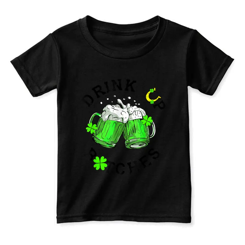 Bitches Drink Up Funny St. Patrick's Day Beer Lover Womens Toddler Staple T-Shirt