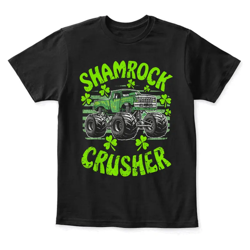 St Patricks Crusher For Monster Truck St Patricks Day Youth Staple T-Shirt