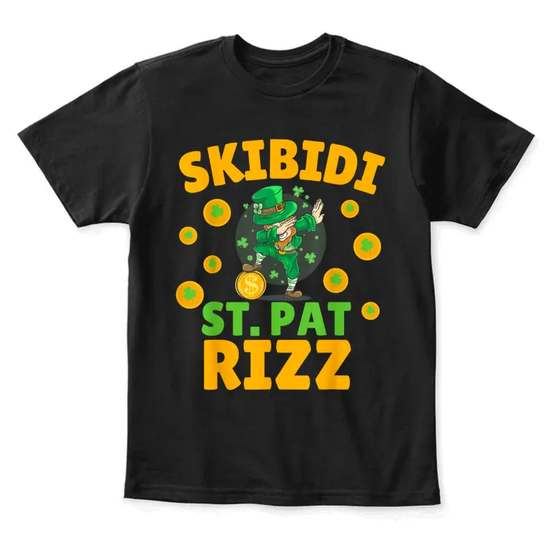 Funny St Patrick's Day Irish Skibidi St. Pat Rizz Youth Staple T-Shirt