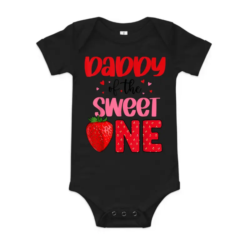 Daddy Of The Sweet One Strawberry Birthday Family Party Baby Onesie