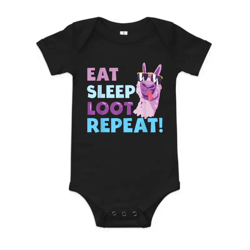 Eat Sleep Loot Repeat - Llama Birthday Party Gift Baby Onesie