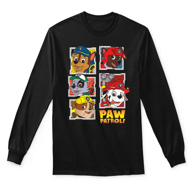 Paw Patrol Chase, Marshall And Zuma Square Unisex Long Sleeve T-Shirt