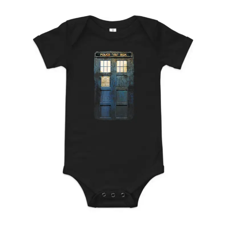 Doctor Who Cosplay Tardis Distressed Time-Traveller Sci-Fan Baby Onesie