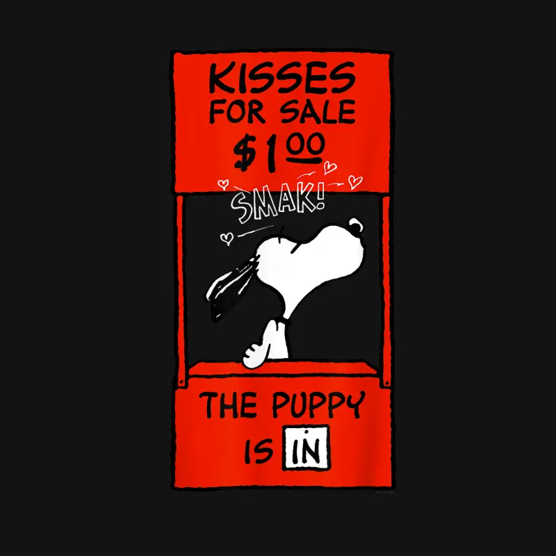 Peanuts Snoopy Kisses Valentines Youth Staple T-Shirt