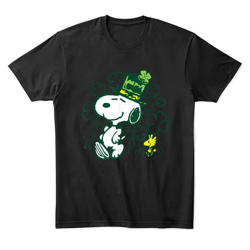 Peanuts - Snoopy And Woodstock St. Paddy's Day Clovers Unisex Staple T-Shirt