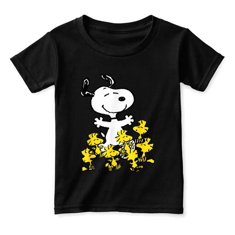 Peanuts Snoopy Chick Party Crew Neck  - Classic Fit, Adult, Black Toddler Staple T-Shirt