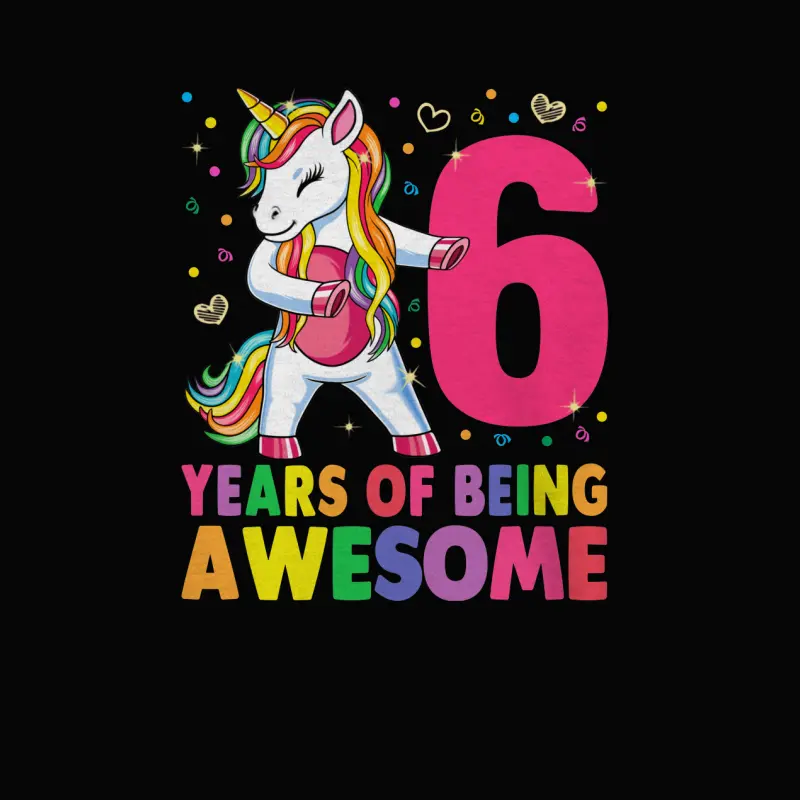6 Years Old Unicorn Flossing 6Th Birthday Girl Unicorn Party Toddler Staple T-Shirt