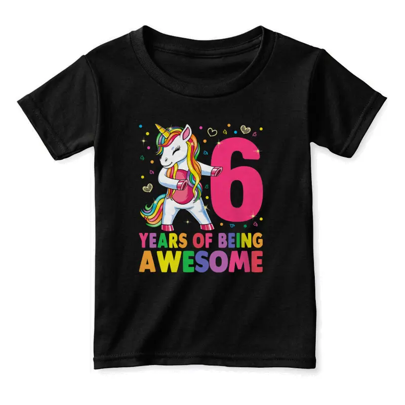 6 Years Old Unicorn Flossing 6Th Birthday Girl Unicorn Party Toddler Staple T-Shirt