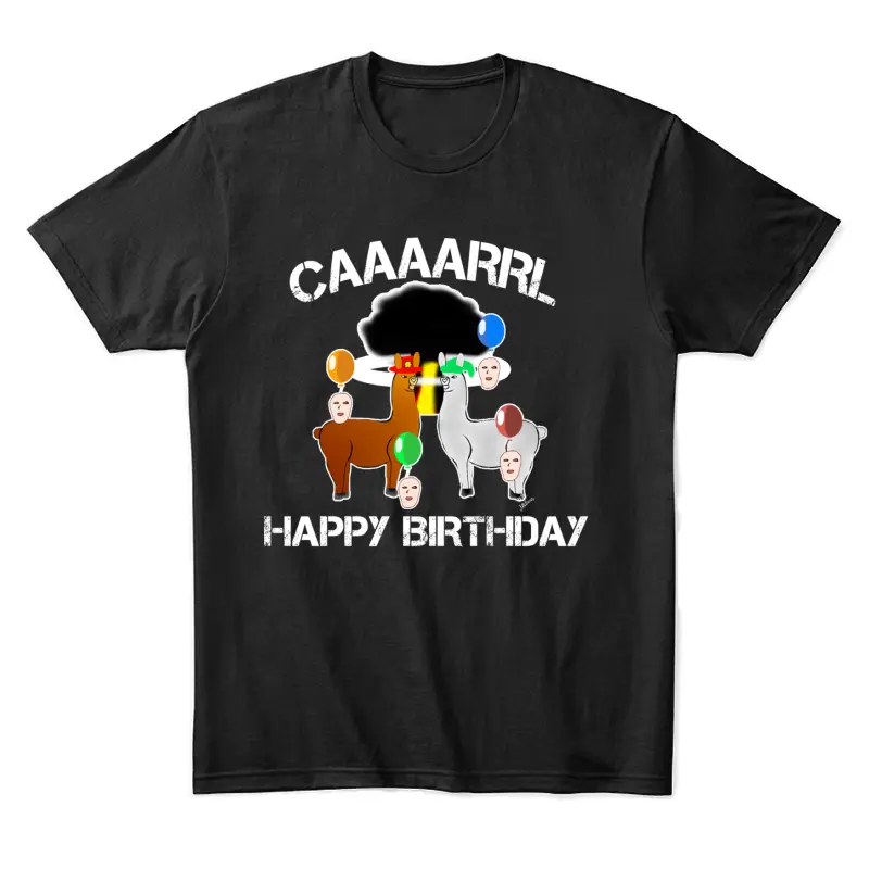 Funny Llama With Hats Lama With Hat Carl Funny Birthday Unisex Staple T-Shirt