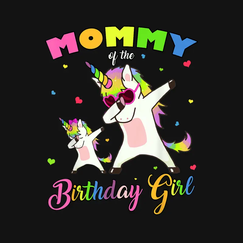 Mommy Of The Birthday Girl Dabbing Unicorn Princess And Mom Youth Staple T-Shirt