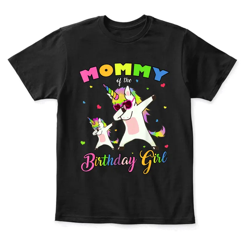 Mommy Of The Birthday Girl Dabbing Unicorn Princess And Mom Youth Staple T-Shirt
