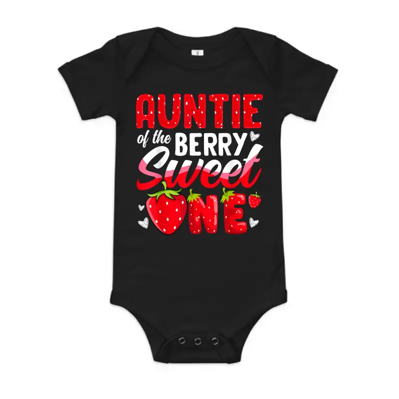 Auntie Of The Berry Sweet One Strawberry 1St Birthday Baby Onesie