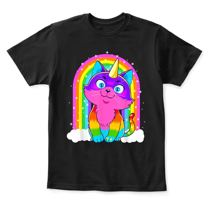 Caticorn Unicorn Cat Rainbow Kittycorn Kitty Gift Girl Women Youth Staple T-Shirt