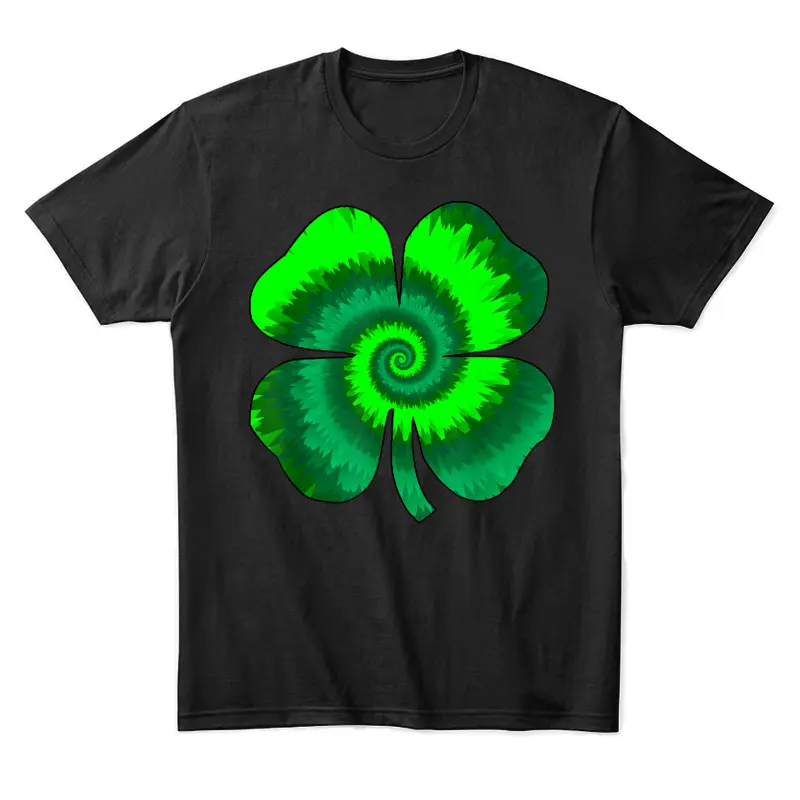 Four Leaf Clover Tie Dye St Patrick's Day Lucky Shamrock Unisex Staple T-Shirt