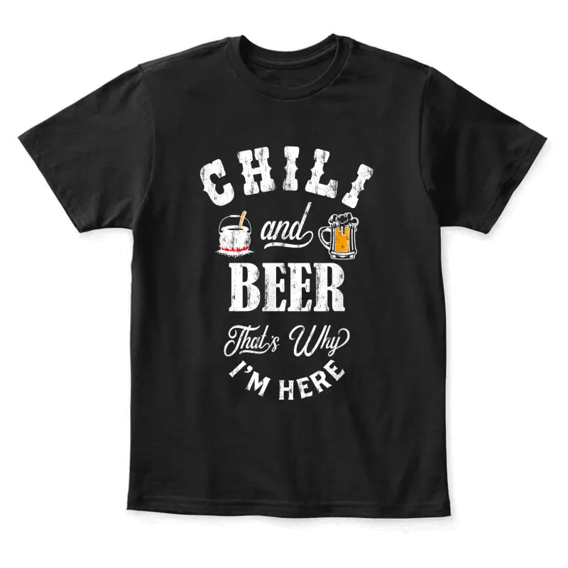 Chili Cookoff Funny T-Shirt Chili And Beer  Gift T-Shirt Youth Staple T-Shirt