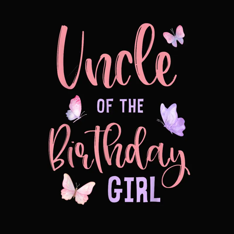 Uncle Of The Birthday Girl Butterfly Party Matching Family Toddler Staple T-Shirt