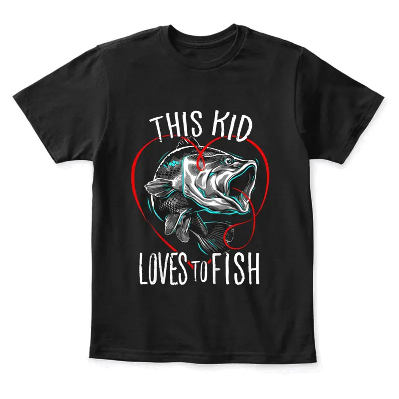 Fishing Shirts Boys This Kid Loves To Fish Youth Staple T-Shirt