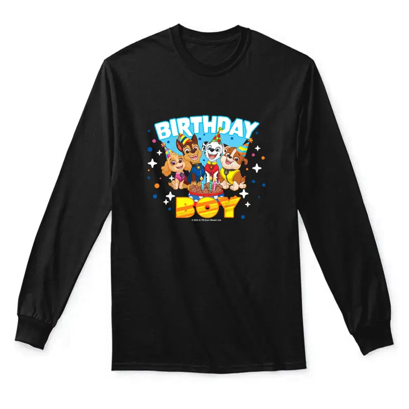 Kids Paw Patrol Birthday Boy Friendly Group Celebration Unisex Long Sleeve T-Shirt