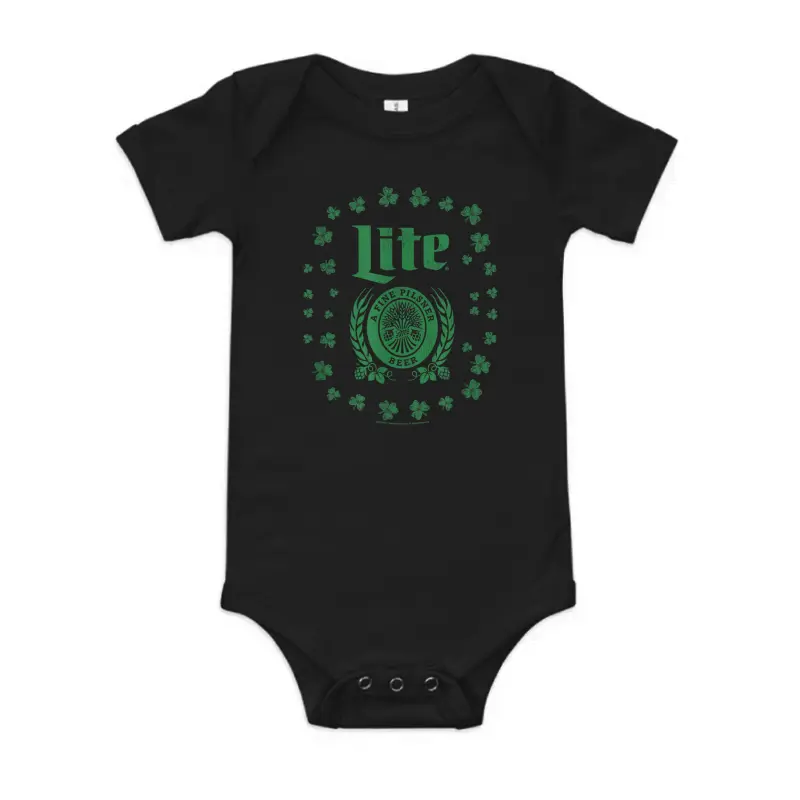 Miller Lite St. Patrick's Day A Fine Pilsner Beer Distressed Baby Onesie
