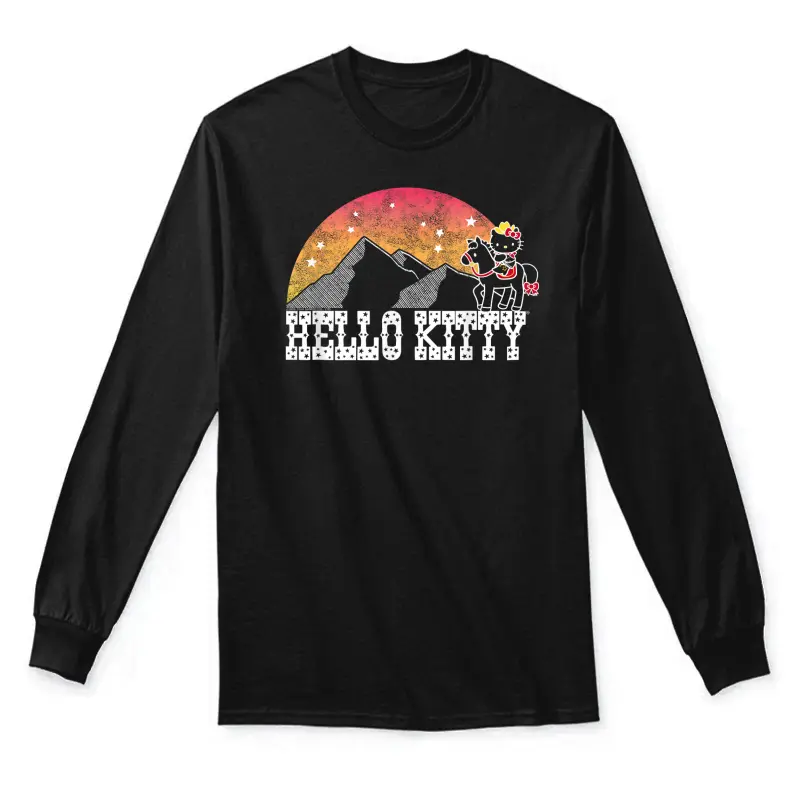 Hello Kitty Wild West Tee Shirt Unisex Long Sleeve T-Shirt