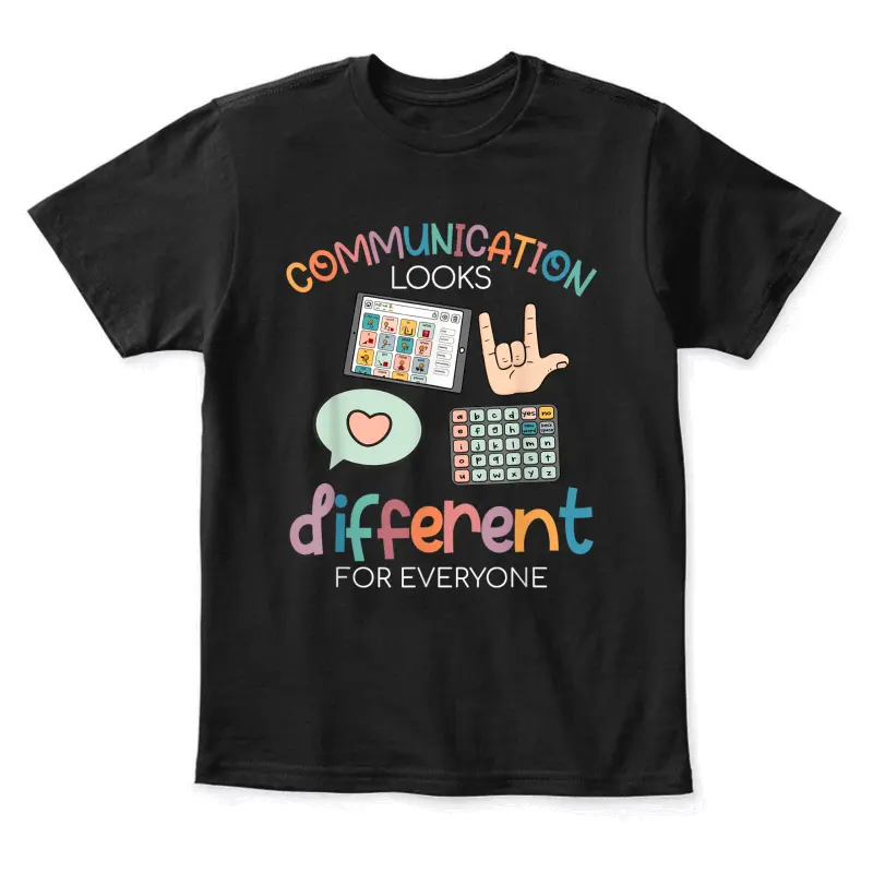 Communication Looks Different For Everyone Autism Awareness Youth Staple T-Shirt
