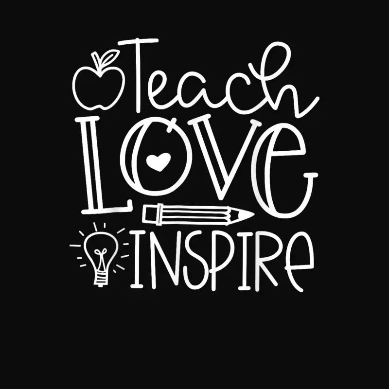 Teach Love Inspire Retro Teacher Kids Back To School Unisex Staple T-Shirt