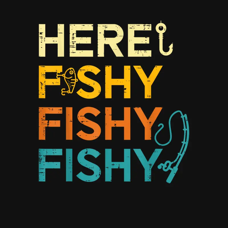 Fishing Here Fishy Retro Fish Lover Fisherman Men Women Kids Baby Onesie