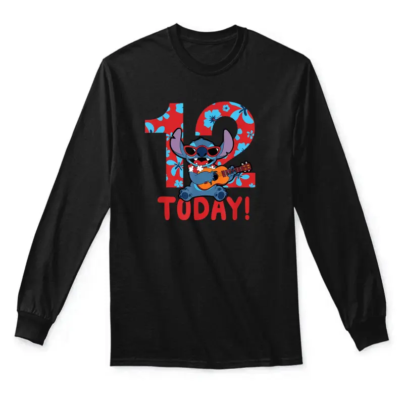 Disney Lilo & Stitch Tropical Birthday 12 Years Old Today Unisex Long Sleeve T-Shirt
