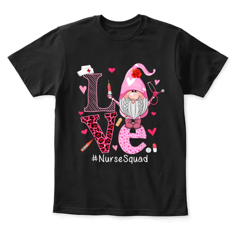 Love Nurse Squad Cute Happy Valentine's Day Gnome Lover Youth Staple T-Shirt