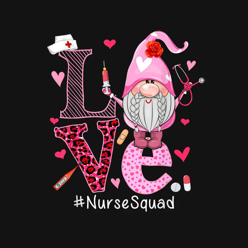 Love Nurse Squad Cute Happy Valentine's Day Gnome Lover Youth Staple T-Shirt