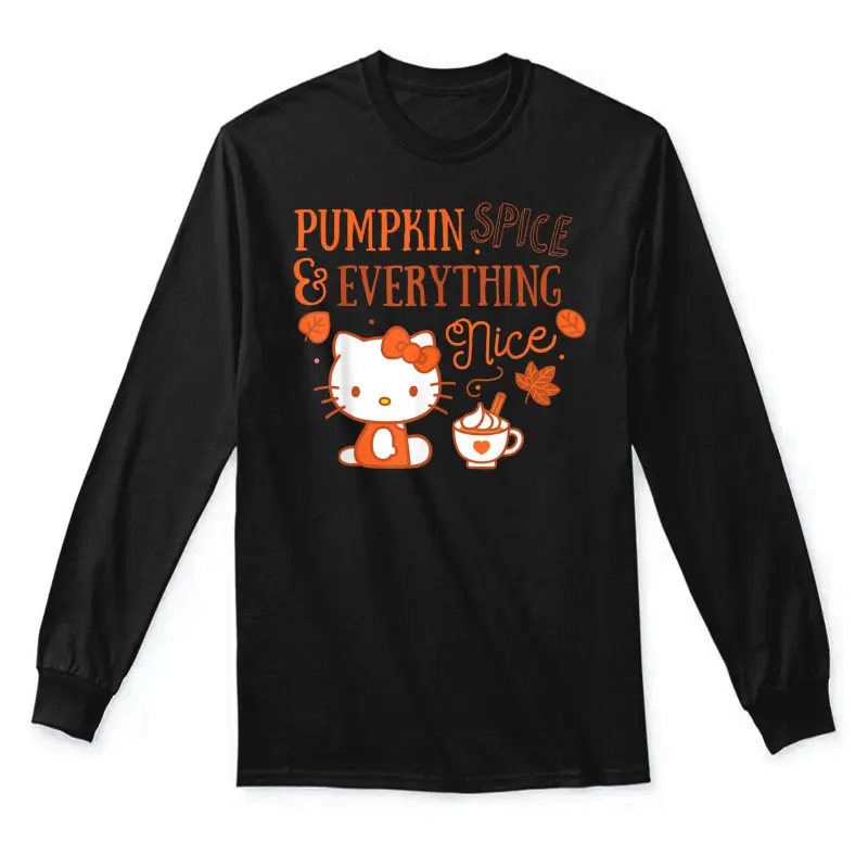 Hello Kitty Pumpkin Spice And Everything Nice Unisex Long Sleeve T-Shirt