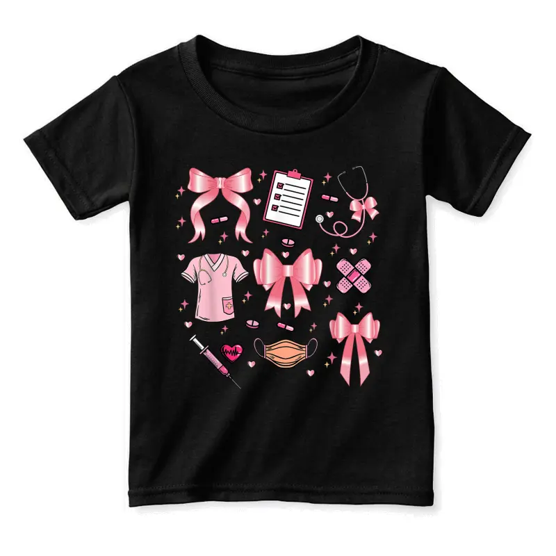 Nurse Coquette Bow Cute Nursing Student Gift Er Rn Matching Toddler Staple T-Shirt