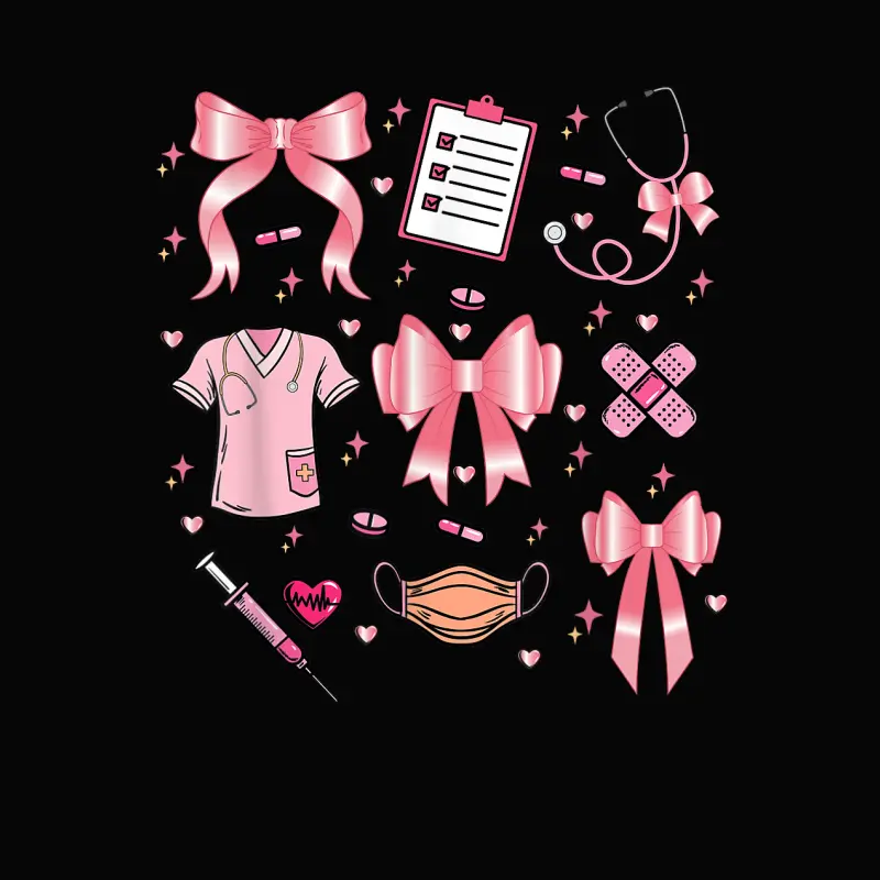 Nurse Coquette Bow Cute Nursing Student Gift Er Rn Matching Toddler Staple T-Shirt