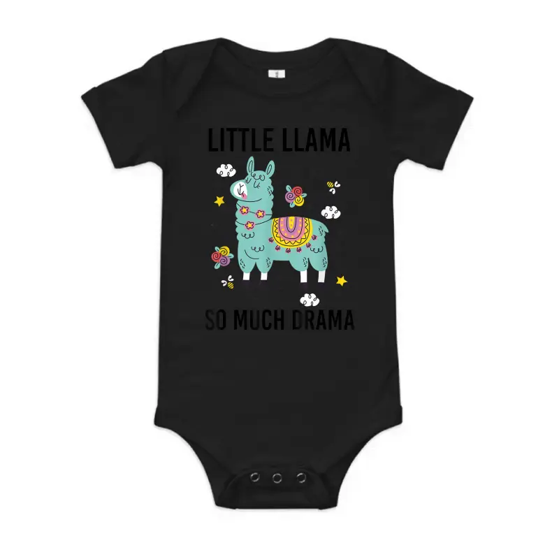 Llama Shirt Kids Boys Toddler Little Llama So Much Drama Baby Onesie