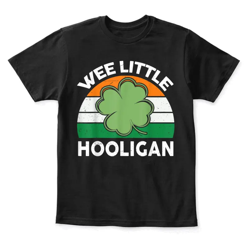 St Patricks Day Shirt Wee Little Hooligan Funny Men Boy Kids Youth Staple T-Shirt