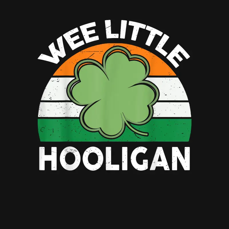 St Patricks Day Shirt Wee Little Hooligan Funny Men Boy Kids Youth Staple T-Shirt