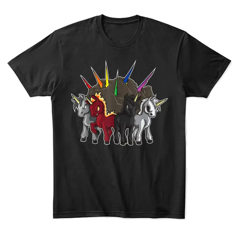 The Four Unicorns Of The Apocalypse - Horsemen Parody Unisex Staple T-Shirt