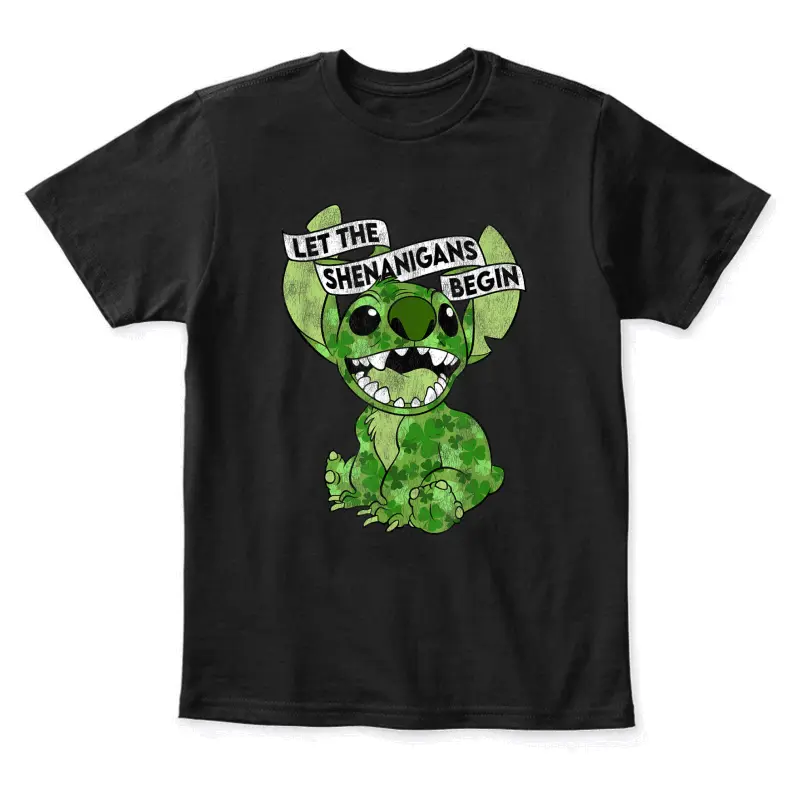 Disney Lilo & Stitch St. Patrick's Day Stitch Shenanigans Youth Staple T-Shirt