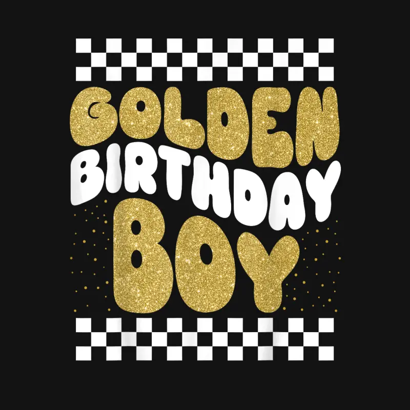 Golden Birthday Boys Bday Toddlers Birthday Party Decoration Unisex Long Sleeve T-Shirt