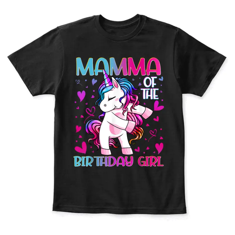 Mamma Of The Birthday Girl Flossing Unicorn Mom Mommy Gifts Youth Staple T-Shirt