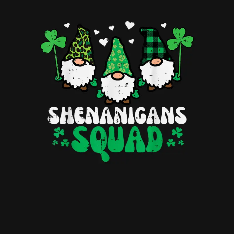 St Patricks Day Gnomes Shenanigans Squad Men Women Kids Unisex Long Sleeve T-Shirt