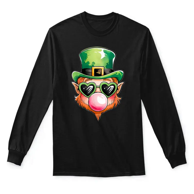 Funny Leprechaun Face St Patricks Day Irish Boy Men Toddler Unisex Long Sleeve T-Shirt