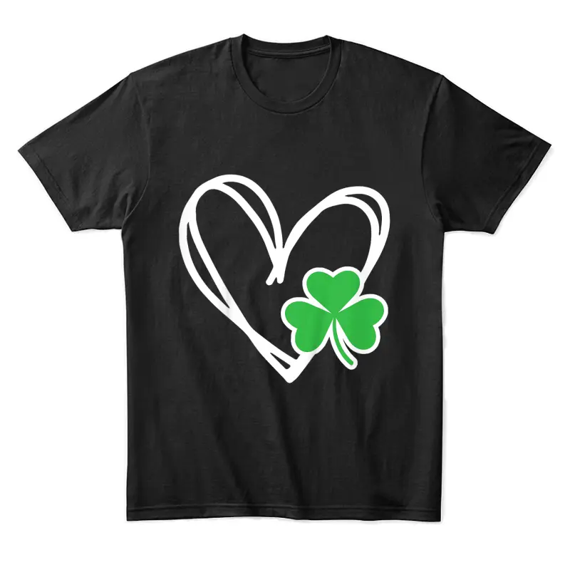Girls Heart St Patricks Day Shamrock Irish Toddler Baby Unisex Staple T-Shirt