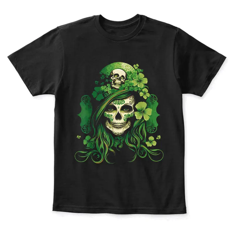 St.patrick's Day Leprechaun Shamrock Skull Woman Youth Staple T-Shirt