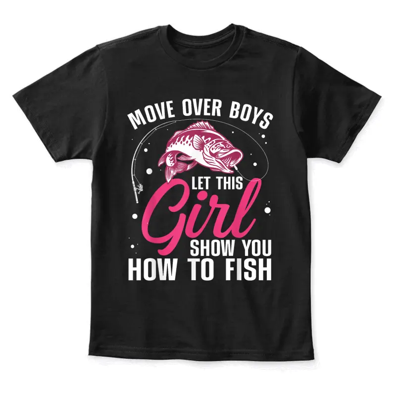 Funny Fishing Design For Girls Women Fisherman Fishing Lover Youth Staple T-Shirt