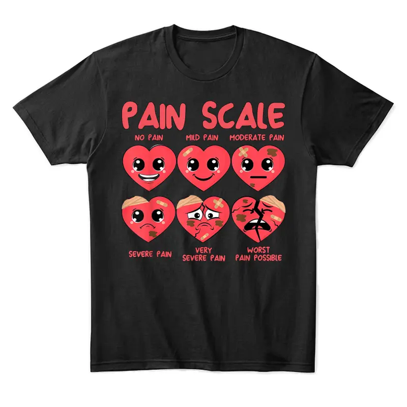 Pain Scale Heart Candy Trauma Nurse Triage Valentine's Day Unisex Staple T-Shirt