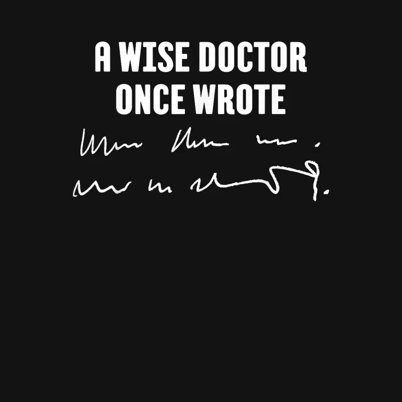 A Wise Doctor Once Wrote Medical Doctor Handwriting Youth Staple T-Shirt