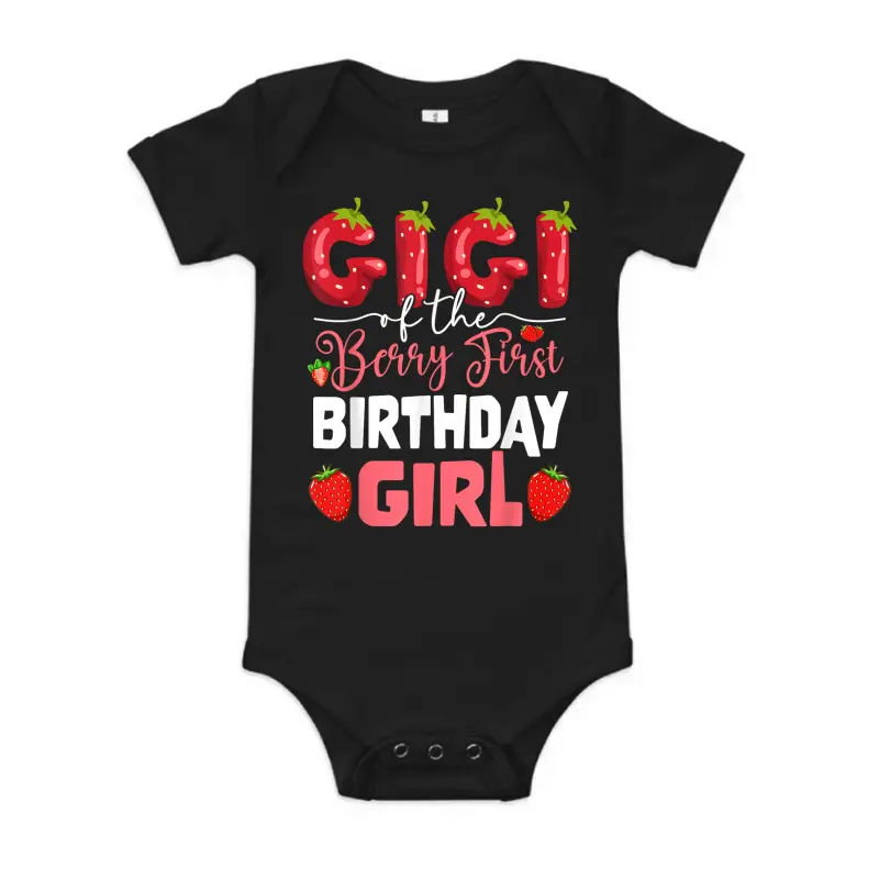 Gigi Of The Berry First Birthday Of Girl Strawberry Grandma Baby Onesie