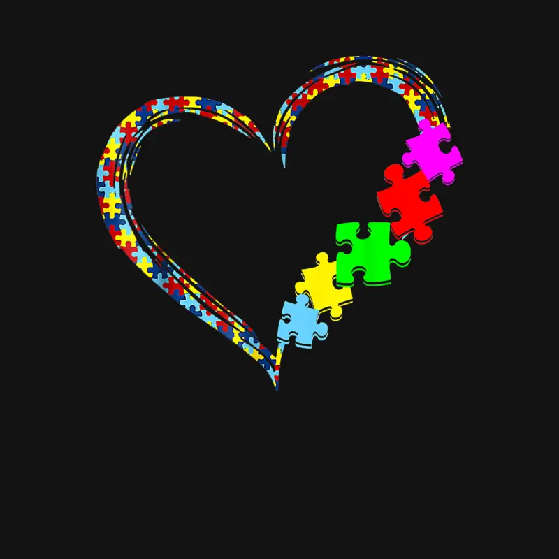 Autism Awareness Love Heart Puzzle Piece Gift Men Women Unisex Long Sleeve T-Shirt