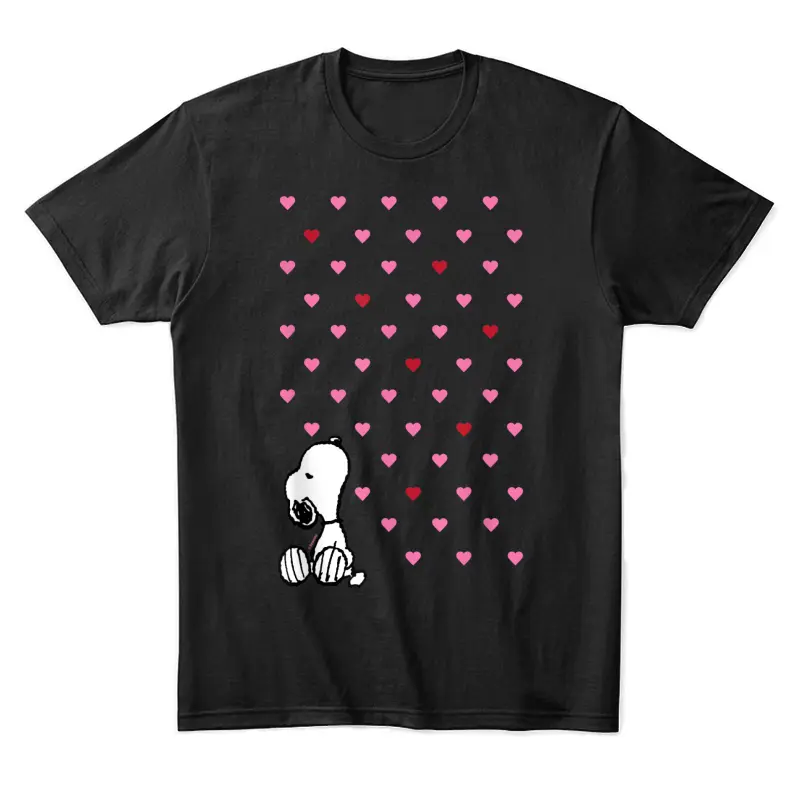 Peanuts Valentine Snoopy Hearts Unisex Staple T-Shirt